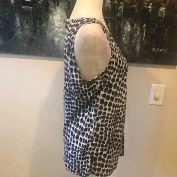 Michael MICHAEL KORS Black & White knotted Front Metal loops Shoulder Top-M - Picture 3 of 9